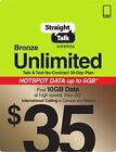 Straight Talk Rob 35 Refill Card Talk Text Unlimited 30 Day Top Up NOW Plan Data