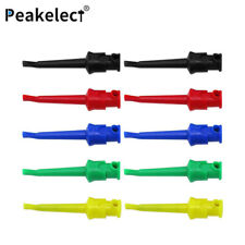 Peakelect 10PCS Mini Grabber Test Hook Clips Insulated for Electrical Testing