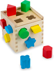 Shape Sorting Cube - Classic Wooden Toy with 12 Shapes - Kids Shape Sorter Toys