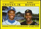 1991 FLEER #710 KEN GRIFFEY JR. & BARRY BONDS SECOND GENERATION STARS~NM-MT+!