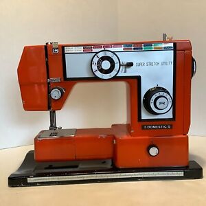 Vintage Retro Domestic Super Stretch Utility Sewing Machine Orange READ