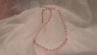 Vintage Faceted Pink Crystal Bead Necklace.Graduate Size Beads.Hook Closure.