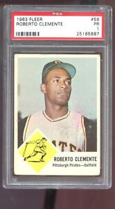 1963 Fleer #56 Roberto Clemente PSA 1 Graded Baseball Card Pittsburgh Pirates