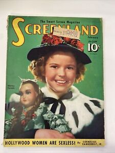 February 1939 Screenland Magazine Shirley Temple Cover Great Stars of the 1930's