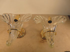 Pair of (2) Wall Sconces with Massive Murano Glass Inserts--Works!