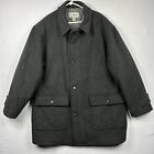 LL BEAN Vintage 100% Wool Insulated Quilted Coat Jacket Thinsulate Large Gray