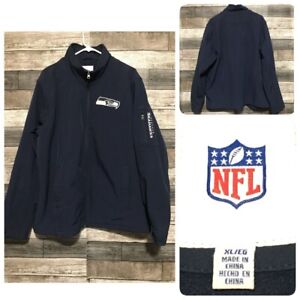 New ListingNFL Seattle Seahawks Soft Shell Jacket Men’s XL Navy Blue Fleece Lined Full Zip
