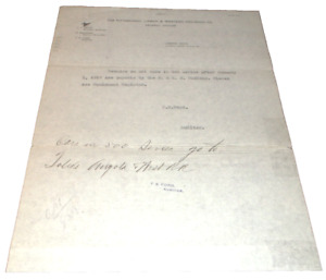 NOVEMBER 1917 PITTSBURGH LISBON & WESTERN LETTER W&LE REPAIRS