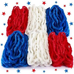 150 Pcs 4th of July Patriotic Leis Assortment Red White and Blue Fourth of Ju...