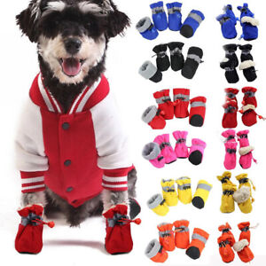 4pcs/set Waterproof Pet Shoes Small Medium Cat Dog Anti-slip Rain Boots Footwear