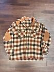 VINTAGE ORVIS FISHING TACKLE PLAID BUTTON FRONT WOOL HUNTING SHIRT JACKET Large