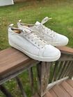 SANTONI SNEAKERS Slip on SHOES 100% LEATHER SIZE 11.5 US White