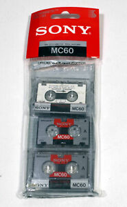 SONY MC62 cassette tapes - 3 in pack - pre-owned in open package