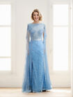 Women's Luxury Elegant  Evening Dresses Cape Sleeves For Prom Wedding Party