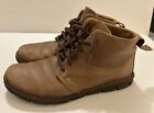 Born Bismark Chukka Boot Lace Up Pull Tab Dark Brown Leather M/W Size 11/44 Used