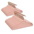 Non-Slip Velvet Clothing Hangers, for Space Saving, 100 Pack, Pink