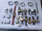 HUGE VINTAGE WIND-UP & AUTOMATIC WATCHES LOT OF 27  Parts Or Repair