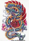 Tribal Multi coloredl Dragon colorful Temporary Tattoo NEW! X-LARGE SIZE