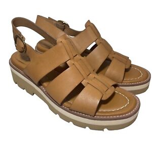 Sofft Shoes Women’s Size 9.5 Patrina Brown Luggage Leather Fisherman Sandals