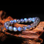 Genuine Moonstone 6MM Round Beads Healing Reiki Balance Women Men Bracelet Gifts