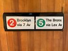 NYC VINTAGE SUBWAY ROLL SIGN NYCTA 2 TRAIN BROOKLYN 7TH AVENUE 5 BRONX LEXINGTON