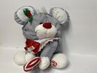 Vintage 1987 Fisher Price Puffalump Grey Christmas Mouse w/Candy Cane Plush