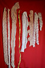 ANTIQUE LOT OF FRENCH BOBBIN TAMBOUR TULLE LACE PIECES  DOLLS CRAFTING SEWING C