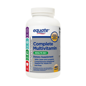 Equate Complete Multivitamin/Multimineral Supplement Tablets, Adults 50+, 450 Co