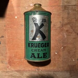 Krueger Cream Ale Quart Can Cone Top Beer Can