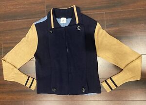 Cabi Cardigan Sweater Jacket XS Blue Turn Back Open Front 3703 T357