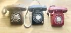 Lot 3 Vintage Rotary Phones Western Electric Bell Systems ITT Red Brown Black