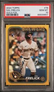 New Listing2024 Topps #76 Sal Frelick RC Gold Foil PSA 10 GEM MINT Milwaukee Brewers