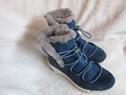 RYKA Aubonne Faux Fur Ankle Lace Up Winter Boots Blue Size 7W
