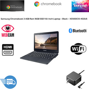 Samsung Chromebook 3 4GB 16GB SSD 11.6-Inch Laptop  XE500C13-K02US HDMI WIFI