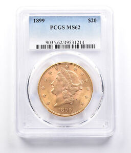 New Listing1899 $20 Liberty Head Gold Double Eagle MS62 PCGS *1710