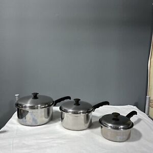 Vtg VOLLRATH Stainless Steel Ware LO-HEET Cookware 6 Pc Set Pot Pan Sh5