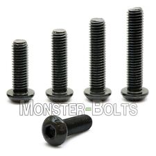 #10-32 Button Head Socket Cap Screws, Alloy Steel w/ Black Oxide, US SAE Fine