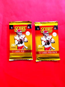 (2) 2021 Panini Score NFL Football Cards - Cello pack - 12 cards - New