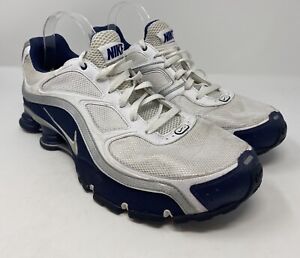 Nike Shox Turbo 9 Running Shoes 366410-112 Mens Size 15 White Blue Rare 2009