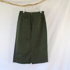 NWT Christopher & Banks Long Modest Green Jean Skirt Size 10 Maxi Denim W/ Slit