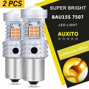 AUXITO NO Hyper Flash BAU15S 7507 LED Amber Turn Signal Light Canbus Error Free