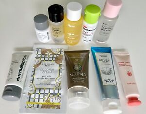 LOT OF 10 High-end Skincare Samples -Cleanser, Toner, Hair Smoothing, Body Cream