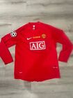 Evra #3  Manchester United 2008 UCL Long Sleeve Home Red Retro Jersey