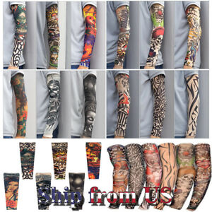 Cooling Tattoo Arm Sleeve Cover Basketball Outdoor Sport UV Sun Protection USA