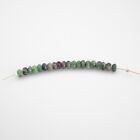 Natural Ruby Zoisite Faceted Rondelle Semi Precious Gemstone Loose Beads 6mm