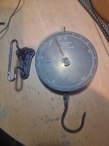 Vintage Hanging Salter’s Spring Balance 112lb Scales Cast Iron Body Brass Face
