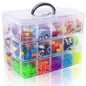3-Tier Stackable Storage Container Box Bead Organizers and Storage for Craft ...