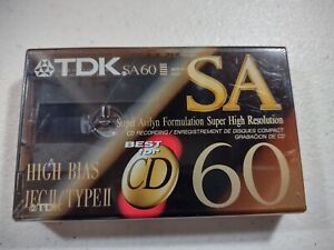 TDK SA60 High Bias Type II Blank Audio Cassette | E1