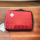First Aid Kit Pouch/Box/Bag EMPTY Zipper Red/Black Soft Side (Emergency)