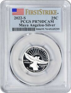 2022-S Maya Angelou American Women Washington Silver Quarter PR70DCAM FS PCGS